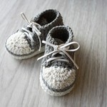 Baby sneakers ベビースニーカー　グレー｜手編みベビーシューズ