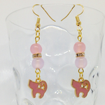 桃色猫ちゃんのピアス／イヤリング