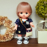 めるちゃん☆デニムサロペットとパフスリーブブラウスとバック☆no.1