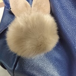 01041818様専用 ボンボンファー　ウサ耳　キーリング　アクセサリー バッグチャーム