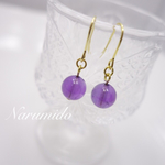 送料無料♯ 180☆アメジスト☆天然石ピアス（金属ピアス） ハンドメイド