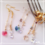 再再販！No.28 ハートスワロのイニシャルピアス