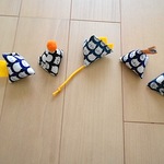 【再販】猫おもちゃ　テトラ　まきびし　くいしんぼう猫柄セット