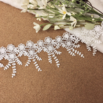 ＊再入荷＊フリンジタイプ 花 ケミカルレース ブレード 白 BK171102 ハンドメイド 手芸 素材 材料 DIY