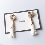 ¥1200→¥1000ビジューパール×ホワイトタッセル2way