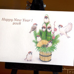 スズメの年賀状 2018