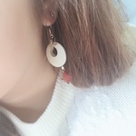 早いもの勝ちシリーズ🍁紅葉グラデーション🍁ホワイトウッド/ピアス/イヤリング