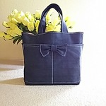 M☆ デニムリボンバッグ👜リボンが可愛い＊外ポケットも大きい！    