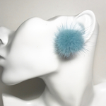 ミンクファーのピアス イヤリング     樹脂ピアス ノンホールピアス