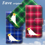 ★ オカメインコ ～ ルチノー チェック iPhone / Android 手帳型 スマホケース 犬 ペット 動物 雑貨 名入れ AQUOS GALAXY Xperia Android全機種