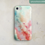 名入れ無料 宇宙柄 水彩 iphone スマホケース │ミント アイスクリーム
