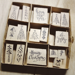 祝！SALE！1セットのみ【送料無料】ミニクリスマスオーナメントなど16点セット ゴムはんこ