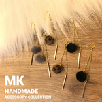 ファーボール&ゴールドスティック♡ピアスorイヤリングor樹脂