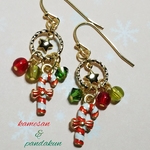 クリスマス✨🎄ステッキのピアス(レッド)🎄✨