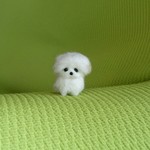 ペキニーズ ホワイト パピー 羊毛フェルト