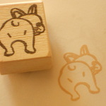 ゴム版はんこ　フレンチブルドッグ・しり（大）【受注制作】