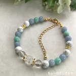 幸せと癒しの天使✨エンジェライト&アマゾナイト&ハウライトブレスレット