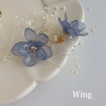  ロイヤルブルー* ＊ 紫陽花のピアス・イヤリング・樹脂ノンホール・樹脂ピアス