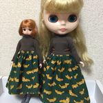 ぬくぬくきつねさんワンピ（水色）