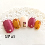 RUNA♪バーガンディべっこうネイルチップ