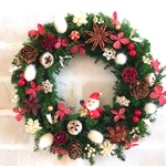 可愛いサンタのクリスマスリース＊プリザーブド