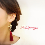 long tassel antique pierce/ earring