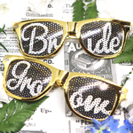 GROOM&BRIDE GOLD ウェディングサングラス 2個セット スクリプト フォトアイテム カリグラフィー