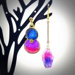 ②雪だるま&氷のアシメントリー ピアス.イヤリング.樹脂