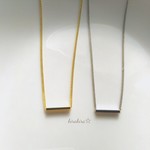 ペア＊ミニ四角パイプネックレスG&S