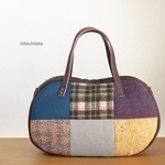そらまめバッグ(wool patch - retro color ｰ)