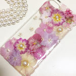 押し花ケース☆iPhone7☆iPhone8☆ピンク☆押し花