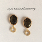 237.ドイツビンテージBビーズ刺繍ピアス・イヤリング