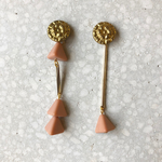 2way ヴィンテージ ゴールド ボタン と トライアングル ビーズ の ピアス or イヤリング