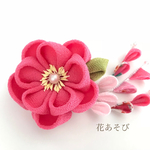 和装髪飾り つまみ細工 ピンク