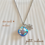 silver world❄️2018/19秋冬新色ライトサファイアシマー✨スワロフスキーネックレス
