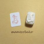 《再販》ぴょこっとおだんごのおんなのこ：消しゴムはんこ。