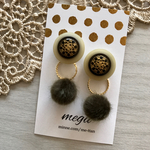 レトロボタンカボション✱秋冬ピアス