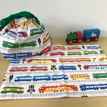電車柄のお弁当セット。(お弁当袋、ランチョンマット)
