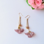 ふんわり花びらステック棒と踊るピアス