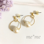 華奢まる×コットンパール♡ピアス