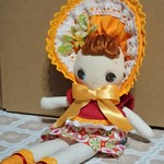 文化人形 （中） レトロエプロン  ※B級品※