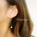 cube zirconia american pierce/ earring