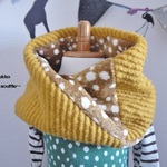 kids L大人Ｓ　リバーシブルスヌード　バンビ×マスタード 