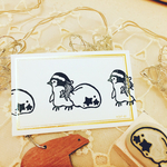ペンギンの消しゴムはんこ クリスマスカードに★