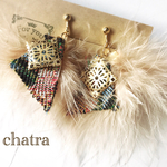 再販4♡新作♡marabou＆Gobelinearring＊pinkbeige