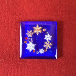 雪のクリスマス　帯留め　ブローチ