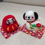 羊毛フェルト「戌年さんお正月飾り」
