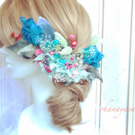ロイヤルブルー&フランボワーズ＊ヘッドドレス