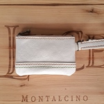 レザー♪　少しつやのあるホワイトの革　　ミニポーチ　☆ICカードケースにも☆　