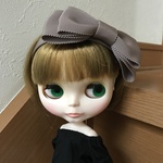【受注製作】【カラーが選べる】ブライス用リボンカチューシャJ（サイドダブルリボン）